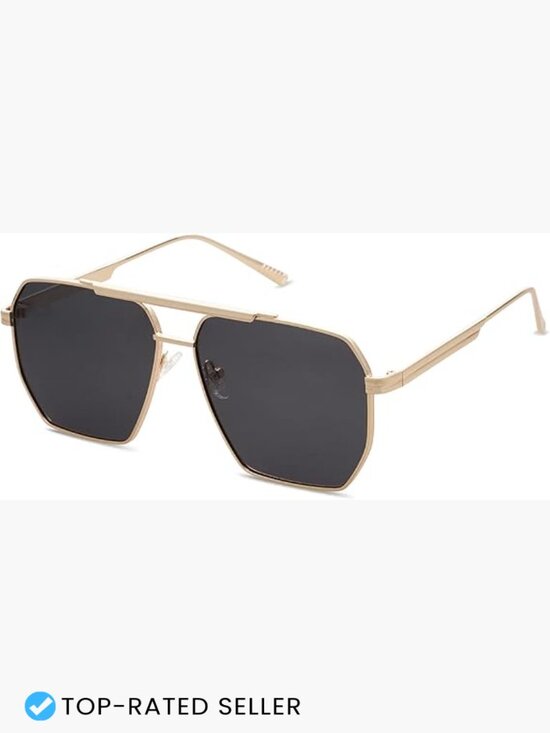 Retro Oversized Square Polarized Sunglasses Vintage Classic Metal Sun Glasses main image 5
